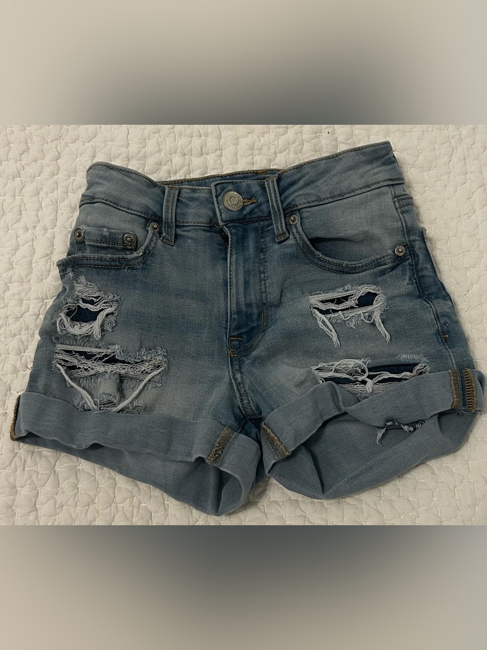 Aeropostale Distressed High Rise Midi Shorts -Size 000